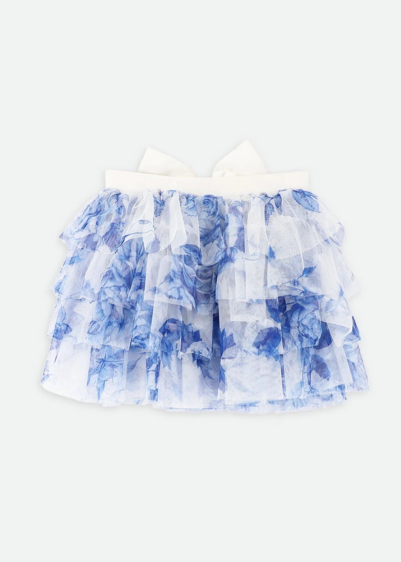 Abbie Blue Flower Skirt Snowdrop 4 Abbie Blue Flower Skirt Snowdrop - Image 4