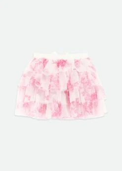 Abbie Roses Tulle Skirt Snowdrop/Pink -Angels-Face Shop Abbie Skirt SnowdropPink Back