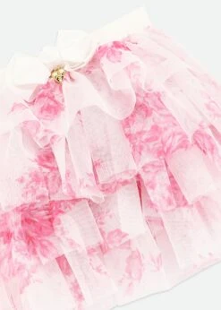 Abbie Roses Tulle Skirt Snowdrop/Pink -Angels-Face Shop Abbie Skirt SnowdropPink Detail