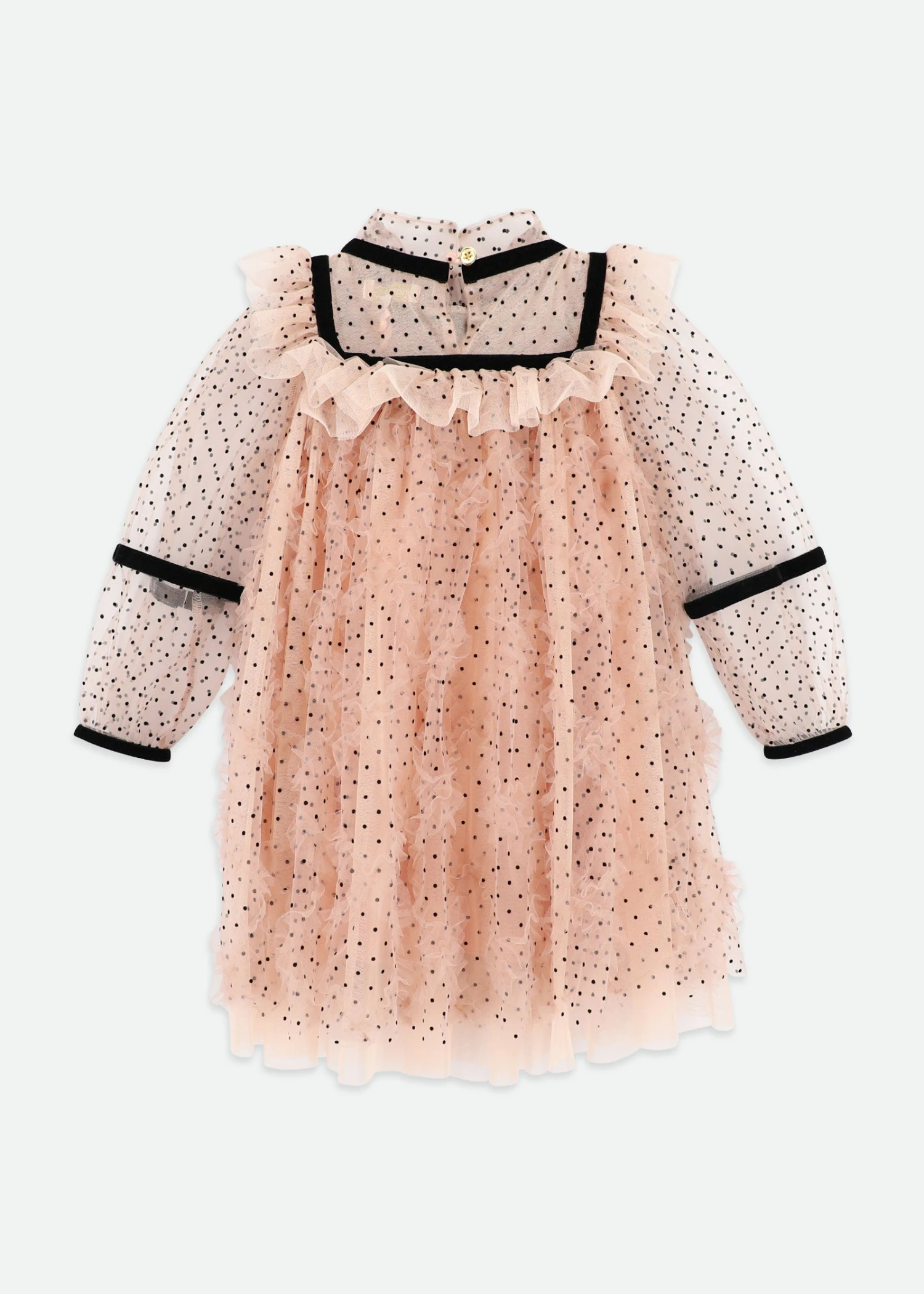 Adelia Flock Dotted Tulle Dress Blush Pink 5 Adelia Flock Dotted Tulle Dress Blush Pink - Image 5