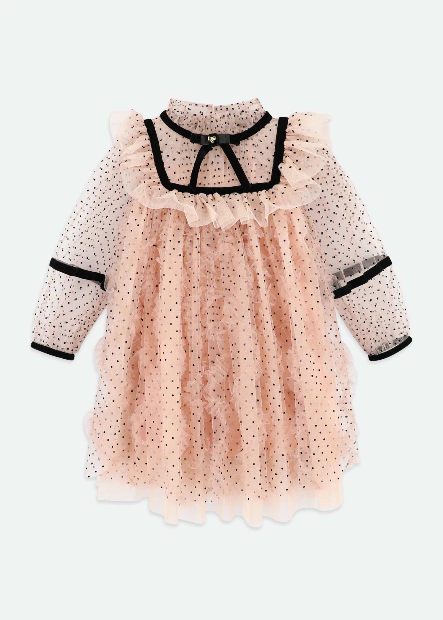 Adelia Flock Dotted Tulle Dress Blush Pink 1 Adelia Flock Dotted Tulle Dress Blush Pink