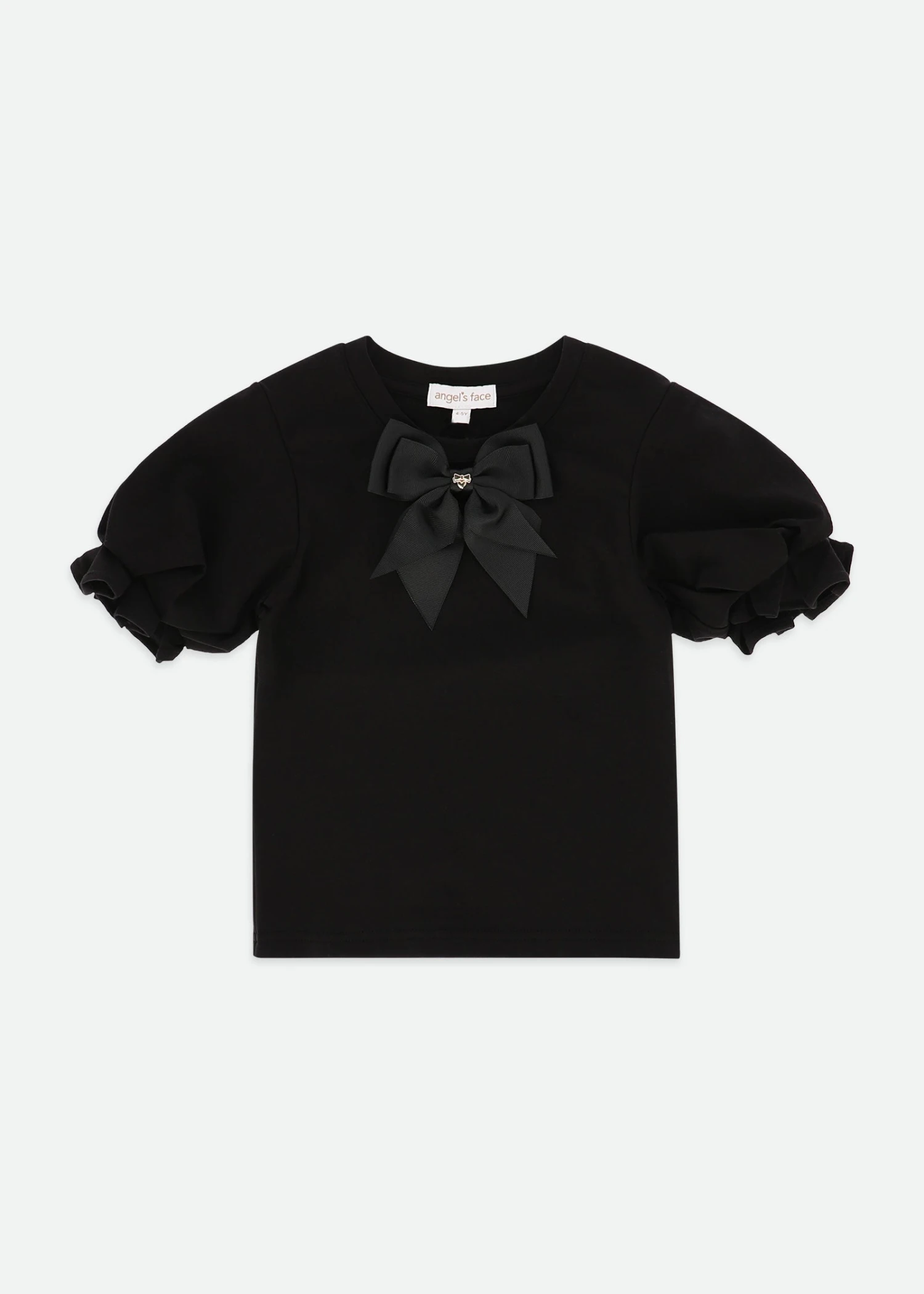 Aira Pleated Sleeve Top Black 1 Aira Pleated Sleeve Top Black