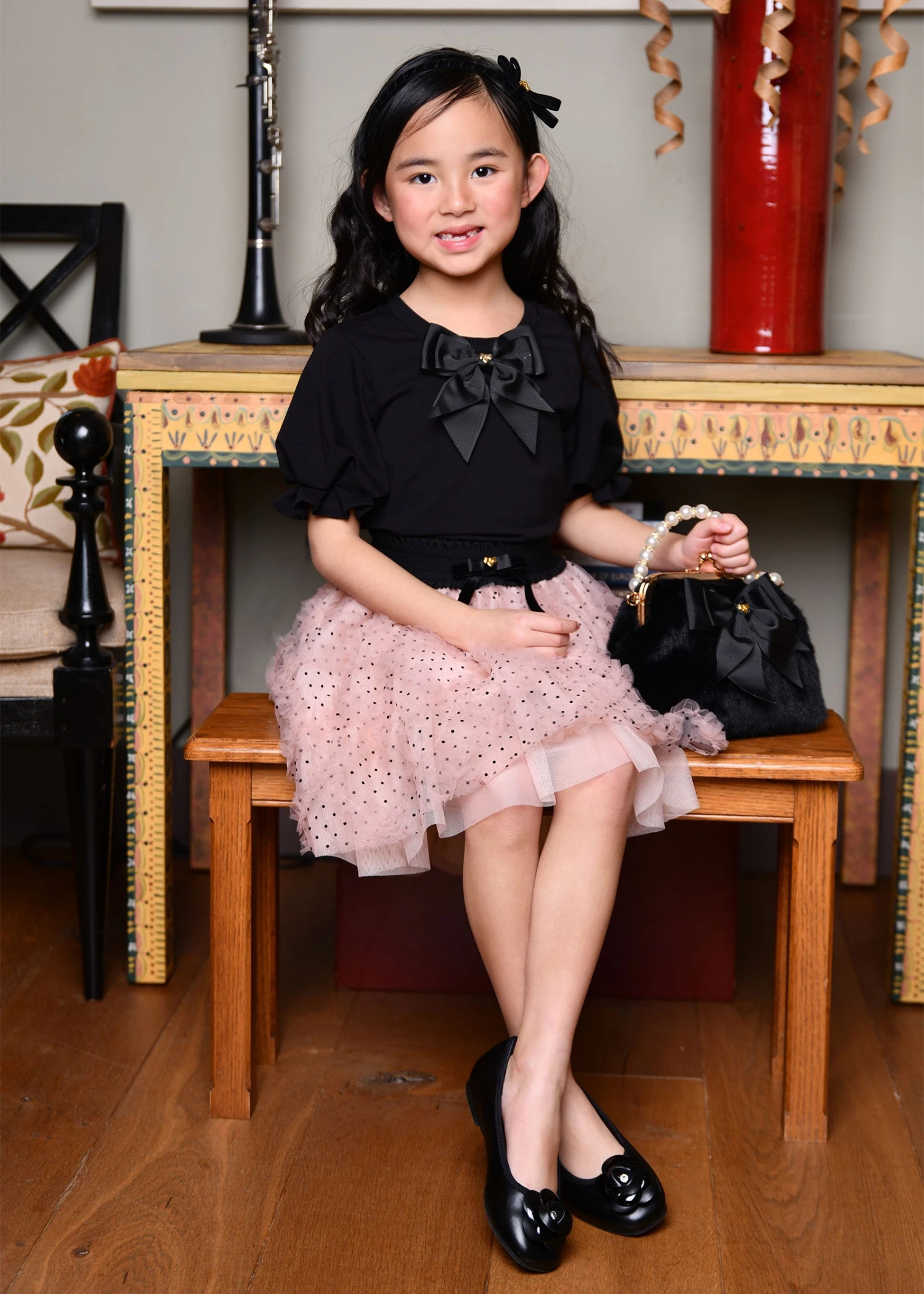 Aira Pleated Sleeve Top Black 3 Aira Pleated Sleeve Top Black - Image 3