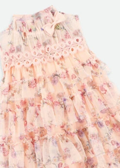 Alberta Trail Flower Dress Peach -Angels-Face Shop Alberta Dress Peach Detail