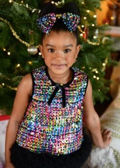 Amber Multi Sequin Top And Trousers Set Black Multi -Angels-Face Shop Amber.Sequin Set Black Multi Lifestyle 2