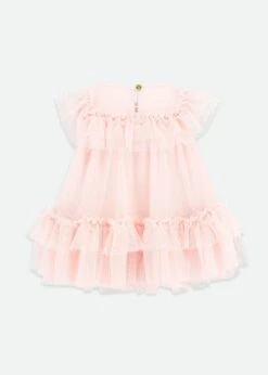 Andie Spotted Tulle Baby Dress Pale Pink -Angels-Face Shop Andie BabyDress Pink Back