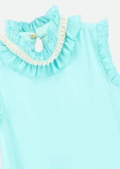 Aphrodite Pearl Collar Dress Aqua Marine -Angels-Face Shop Aphrodite Dress Aqua Detail