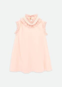 Aphrodite Pearl Collar Dress Peach