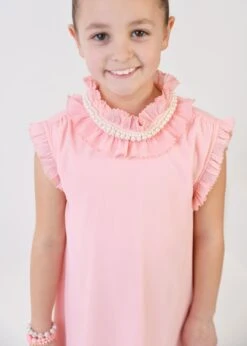 Aphrodite Pearl Collar Dress Peach -Angels-Face Shop Aphrodite Dress Peach Lifestyle 2