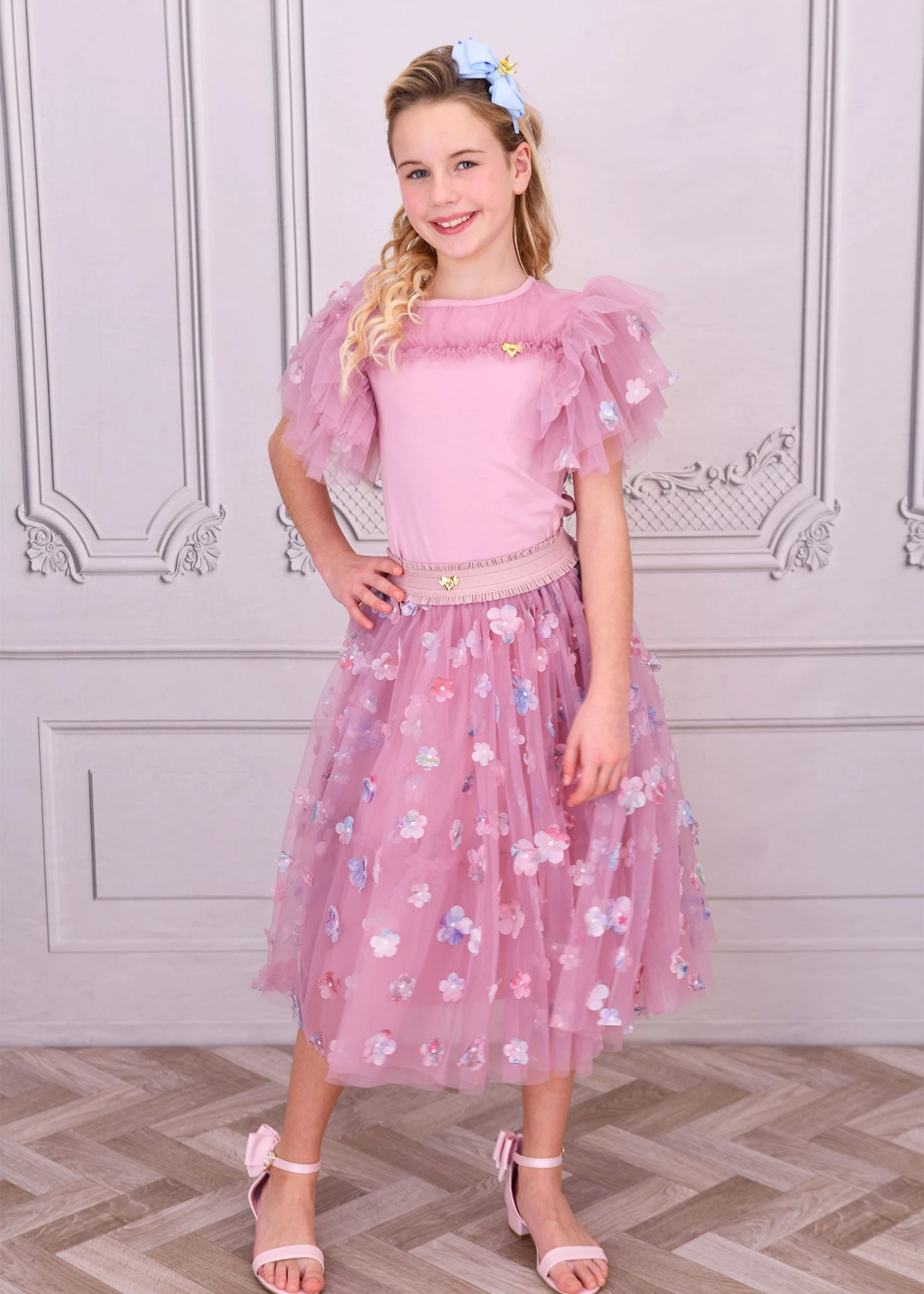 Ariana Petal Tulle Skirt Lilac Rose 2 Ariana Petal Tulle Skirt Lilac Rose - Image 2