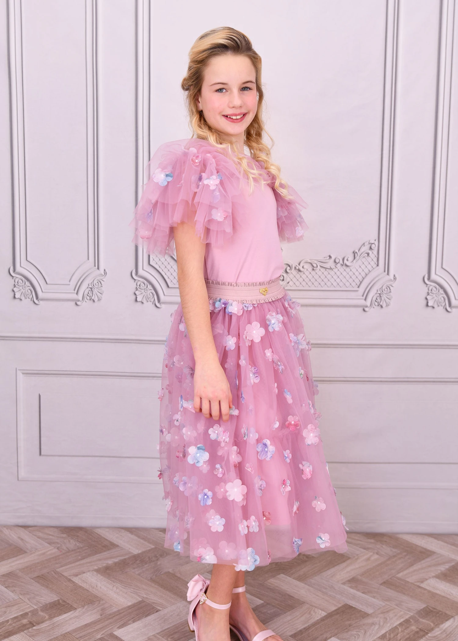 Ariana Petal Sleeve Top Lilac Rose 4 Ariana Petal Sleeve Top Lilac Rose - Image 4