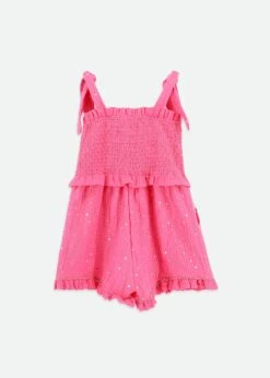 Bali Sparkle Playsuit Begonia Pink 9 Bali Sparkle Playsuit Begonia Pink -Angels-Face Shop Bali Playsuit Begonia Back