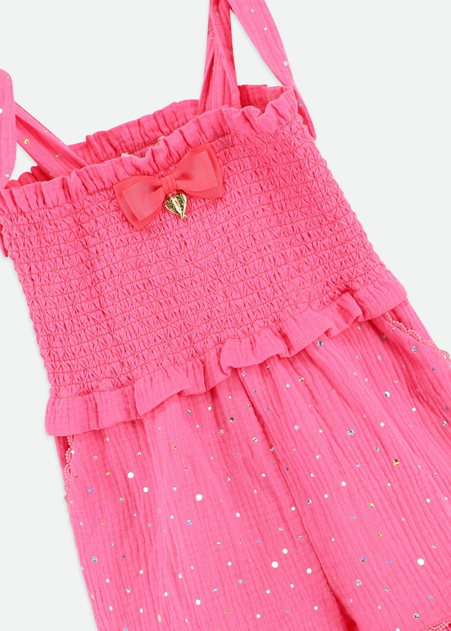 Bali Sparkle Playsuit Begonia Pink 4 Bali Sparkle Playsuit Begonia Pink - Image 4