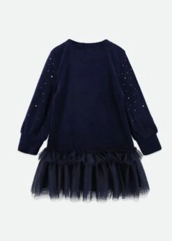 Bijou Crystal Velour Dress Navy 13 Bijou Crystal Velour Dress Navy -Angels-Face Shop Bijou Dress Navy Back
