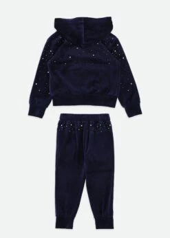 Bijou Crystal Velour Tracksuit Navy -Angels-Face Shop Bijou Trackuit Navy Back