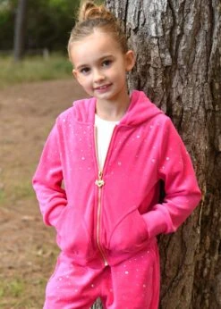 Bijou Crystal Velour Hoodie Hot Pink -Angels-Face Shop Bijou Hoddie Hot Pink Campaign 2