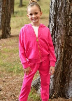 Bijou Crystal Velour Jogger Hot Pink -Angels-Face Shop Bijou Jogger Hot Pink Campaign