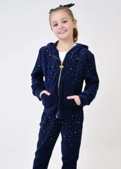 Bijou Crystal Velour Tracksuit Navy -Angels-Face Shop Bijou Tracksuit Navy Lifestyle
