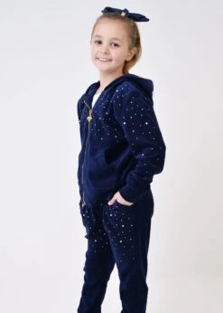 Bijou Crystal Velour Tracksuit Navy -Angels-Face Shop Bijou Tracksuit Navy Lifestyle 1