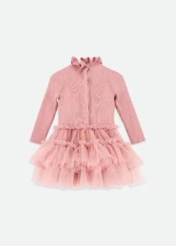 Bliss Baby Knitted And Tulle Dress Tea Rose 7 Bliss Baby Knitted And Tulle Dress Tea Rose -Angels-Face Shop Bliss Baby Dress Tearose Back