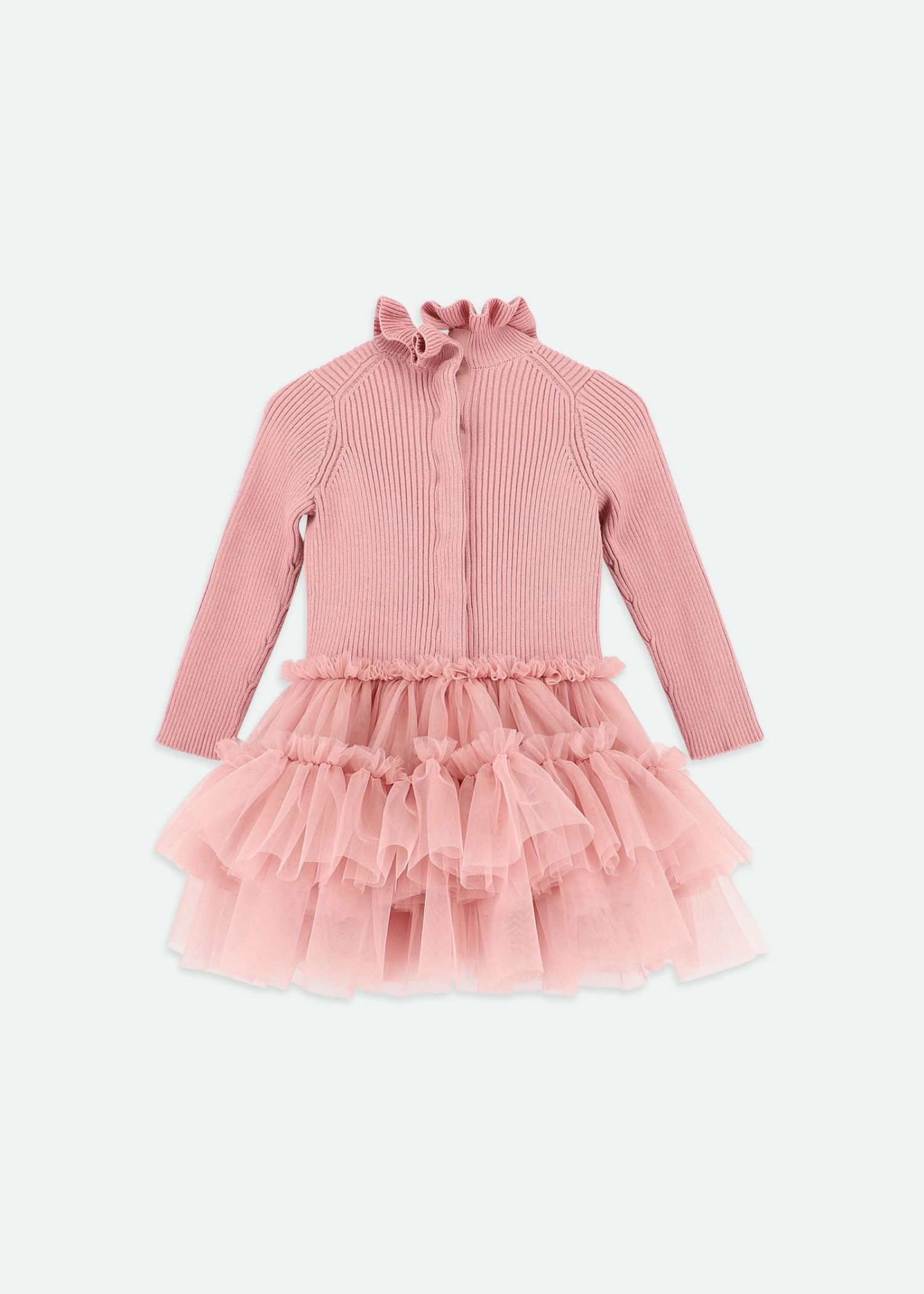 Bliss Baby Knitted And Tulle Dress Tea Rose 4 Bliss Baby Knitted And Tulle Dress Tea Rose - Image 4