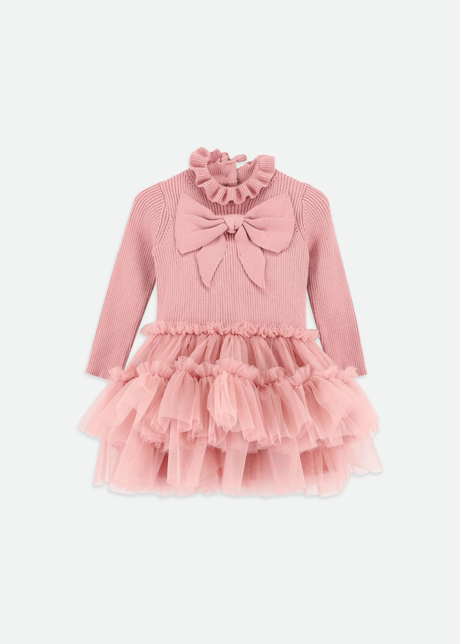 Bliss Baby Knitted And Tulle Dress Tea Rose 1 Bliss Baby Knitted And Tulle Dress Tea Rose