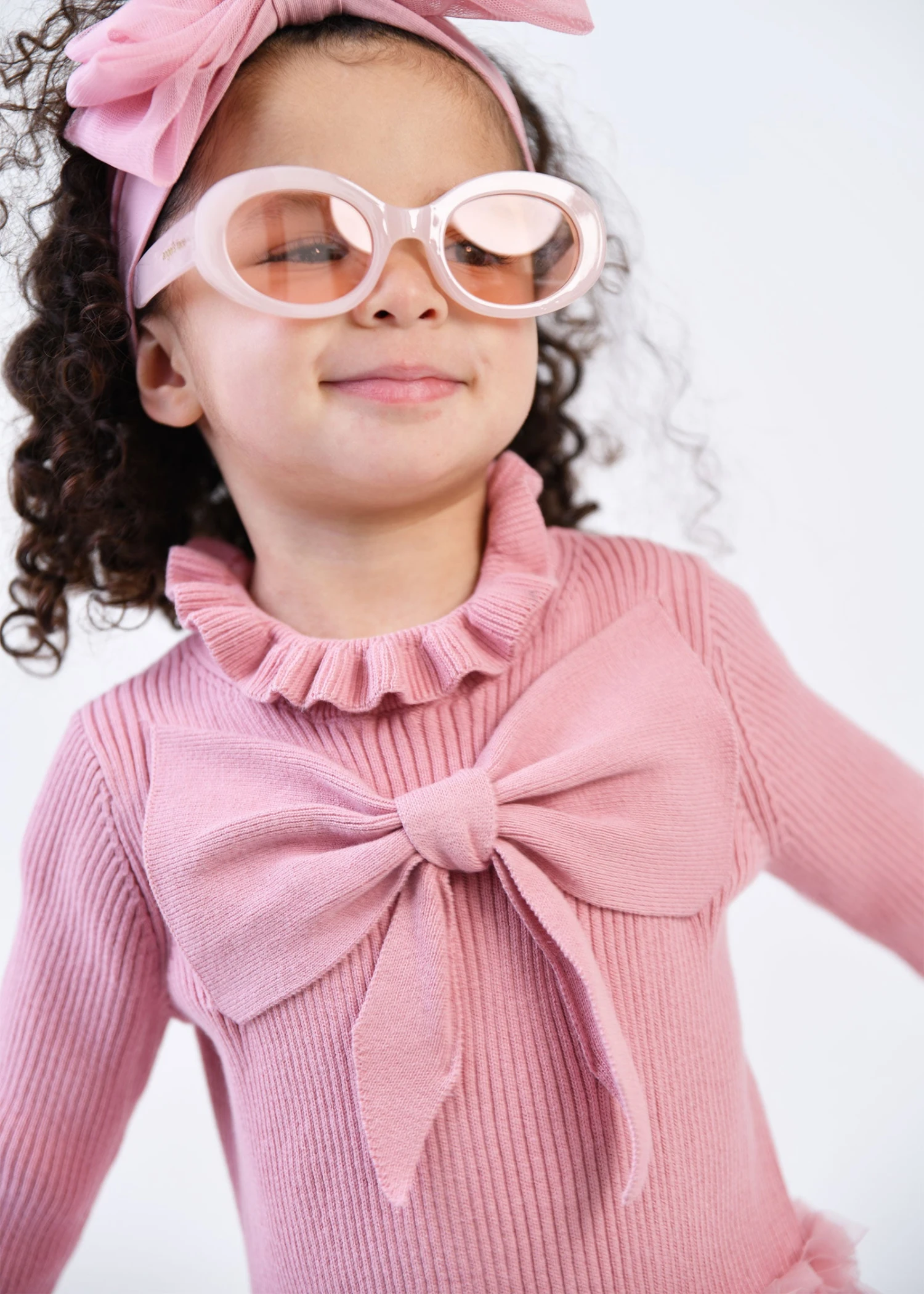 Bliss Baby Knitted And Tulle Dress Tea Rose 3 Bliss Baby Knitted And Tulle Dress Tea Rose - Image 3