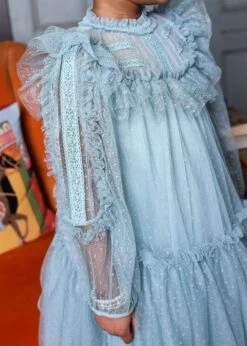 Brandice Spotted Tulle Dress Duck Egg -Angels-Face Shop Brandice Dress Duck egg Lifestyle 1