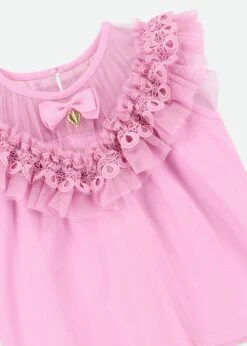 Bubbles Ruffle Neck Top Orchid -Angels-Face Shop Bubbles Top Orchid Detail