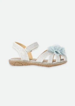 Carmen Corsage Toddler Sandals Silver -Angels-Face Shop Carmen Todd Sandal Silver Side