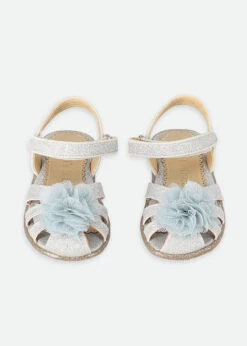 Carmen Corsage Toddler Sandals Silver -Angels-Face Shop Carmen Todd Sandal Silver Top