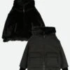 Cathleen Reversible Hooded Coat Black