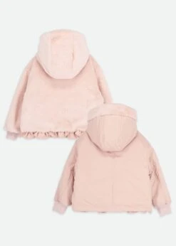 Cathleen Reversible Hooded Coat Pink 15 Cathleen Reversible Hooded Coat Pink -Angels-Face Shop Cathleen Coat Tearose Back