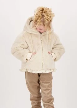 Cathleen Reversible Hooded Coat Sand -Angels-Face Shop Cathleen Coat Sand Lifestyle 1