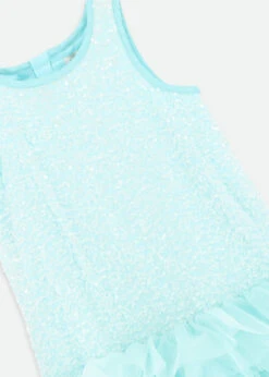 Charleston Sequin Dress Aqua Marine -Angels-Face Shop Charleston Dress Aqua Detail