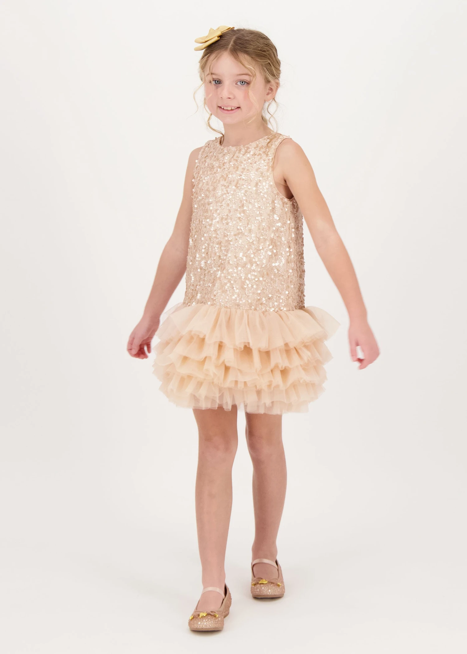 Charleston Sequin Dress Caramel 3 Charleston Sequin Dress Caramel - Image 3