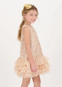 Charleston Sequin Dress Caramel 9 Charleston Sequin Dress Caramel -Angels-Face Shop Charleston Dress Caramel Lifestyle 1