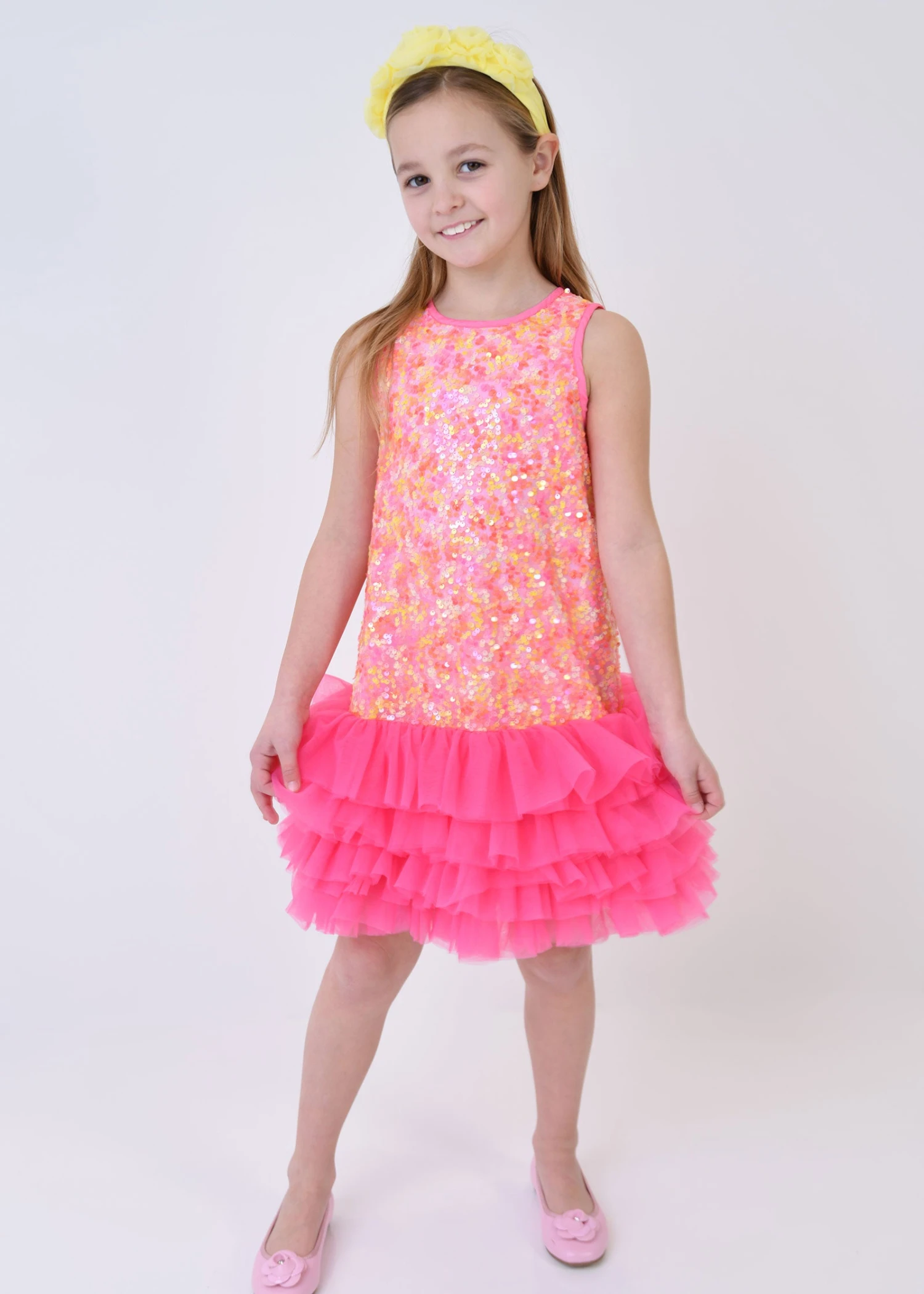 Charleston Sequin/Tulle Dress Pink Multi 2 Charleston Sequin/Tulle Dress Pink Multi - Image 2