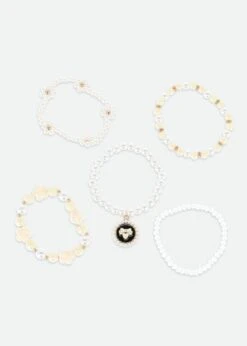 Pendant Bracelet Set Black/Snowdrop