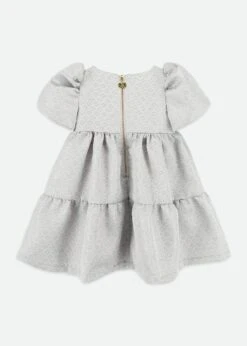 Charmaine Jacquard Dress Platinum 9 Charmaine Jacquard Dress Platinum -Angels-Face Shop Charmaine Dress Platinum Back