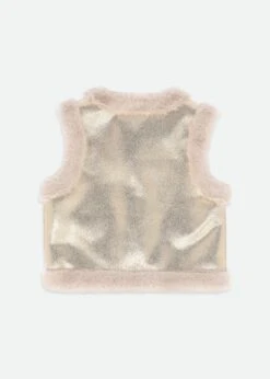 Cher Metallic Fur Gilet Gold -Angels-Face Shop Cher Gilet Gold Back