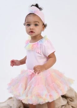 Clementine Rainbow Baby Set Pale Pink -Angels-Face Shop Clementine Babygrow Pale Pink Lifestyle 2
