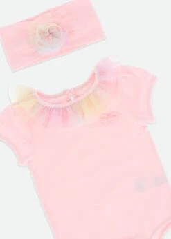 Clementine Rainbow Baby Set Pale Pink -Angels-Face Shop Clemetine Babyset Rainbow Detail