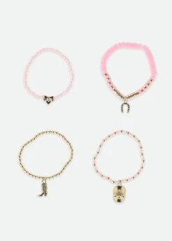 Cowgirl Bracelet Set Pink