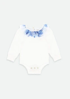 Cutie Blue Flower L/S Babygrow Snowdrop