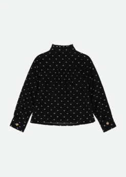 Dana Heart Blouse Black 7 Dana Heart Blouse Black -Angels-Face Shop Dana Shirt Black Back