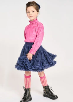 Dana Houndstooth Blouse Pop Pink -Angels-Face Shop Dana Shirt Pop Pink Lifestyle 1