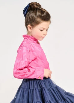 Dana Houndstooth Blouse Pop Pink -Angels-Face Shop Dana Shirt Pop Pink Lifestyle 3