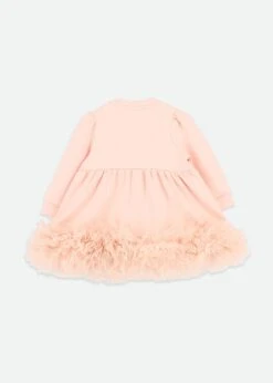 Dawn Tulle Trim Baby Dress Blush Pink -Angels-Face Shop Dawn Baby Dress Pink Back