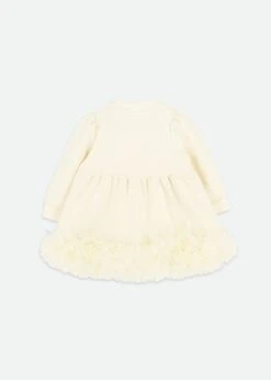 Dawn Tulle Trim Baby Dress Vanilla -Angels-Face Shop Dawn Baby Dress Vanilla Back